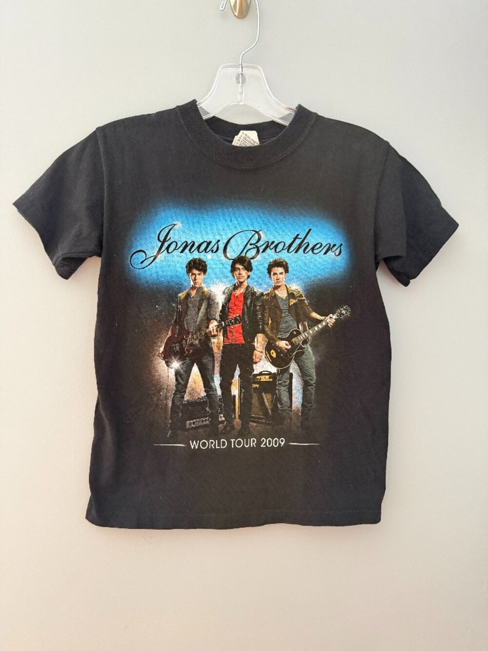 Vintage Jonas Brothers Black "World Tour 2009" T-Shirt Size Medium